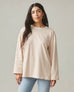 Women's Relaxed Cotton Long Sleeve - Striped - Cork Stripe